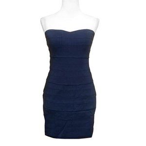 Modcloth Navy Blue Bodycon Strapless Mini Dress